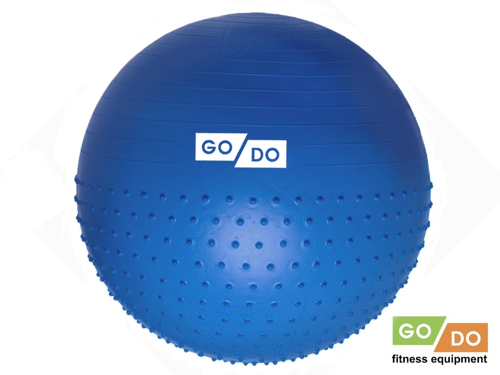 Мяч для фитнеса комбинированный с массажными шипами 75 см синий ВМ-75-С