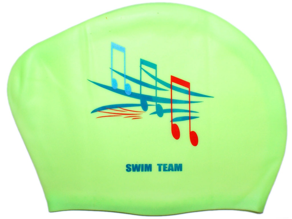 Шапочка для плавания для длинных волос SWIM TEAM ноты: KW-N 