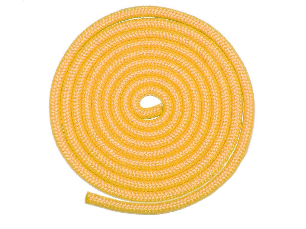 Скакалка гимнастическая, цветная ткань. Длина 3 метра. Цвет жёлтый. :(TS-01):