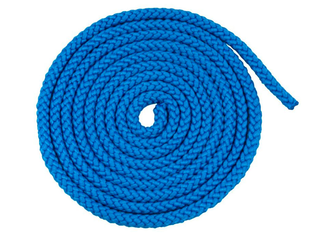 Скакалка гимнастическая, цветная ткань. Длина 3 метра. Цвет синий. :(АВ251):