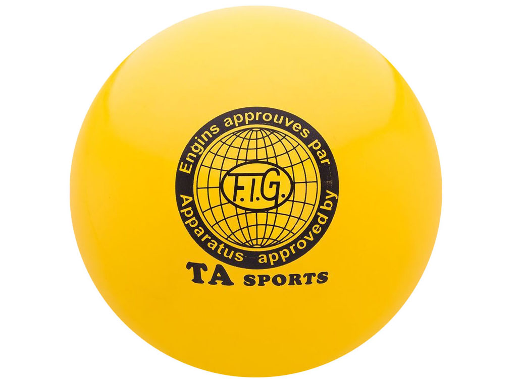 Мяч для художественной гимнастики силикон TA sport. Диаметр 19 см. Цвет жёлтый. :(Т8):