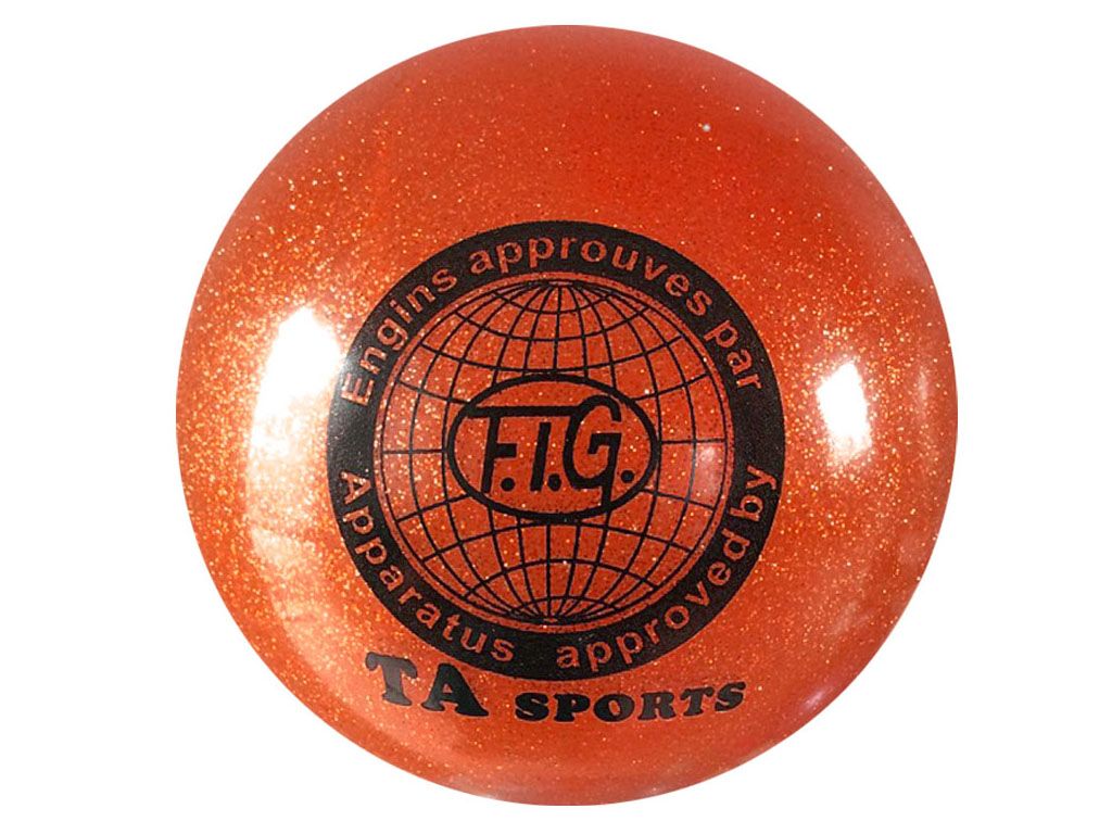 Мяч для художественной гимнастики силикон TA sport. Диамерт 19 см. Цвет красный с добавлением глиттера. К мячу прилагается сетка для переноски.  :(Т9):