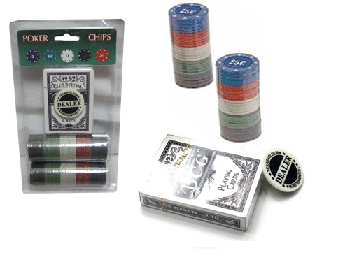 Набор для игры в покер. 80 фишек с номиналом, фишка дилера,  колода карт :(QH-80):