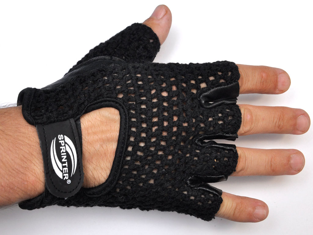 Перчатки т/а без пальцев, материал: кожа, сетка. Размер XL.