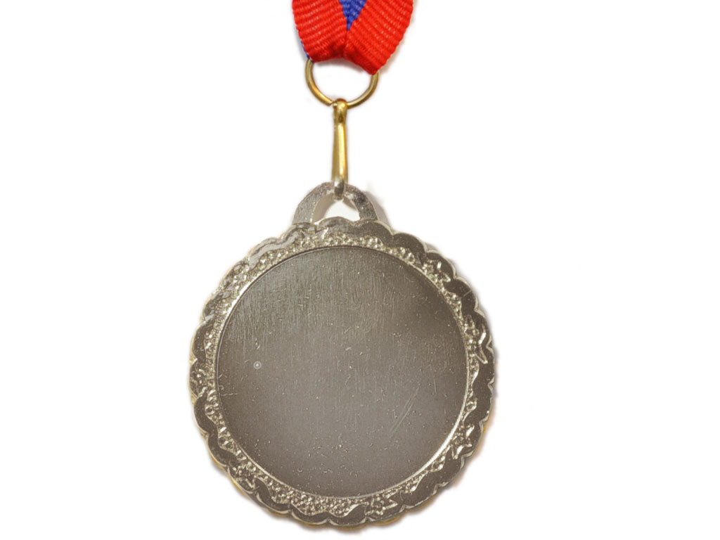 Медаль спортивная с лентой за 2 место. Диаметр 5 см: 506-2