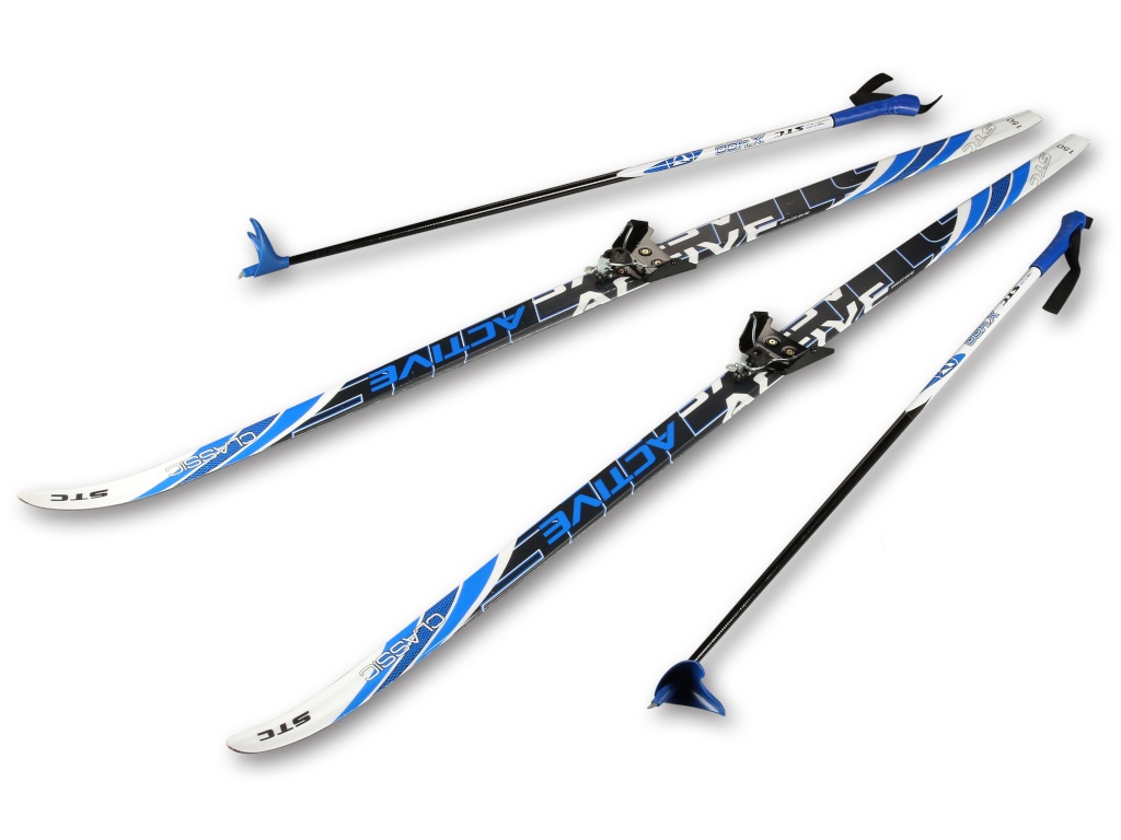 Лыжный комплект STС (лыжи, палки, крепление 75 мм): 185