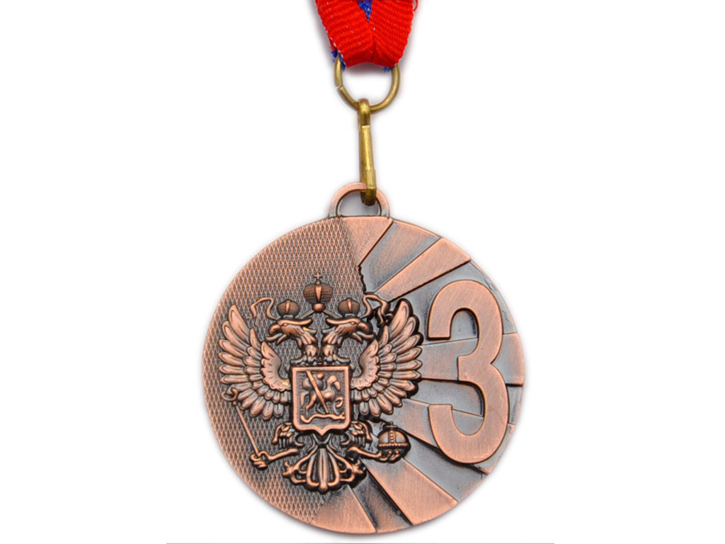 Медаль спортивная с лентой 3 место d - 5 см :5200-3