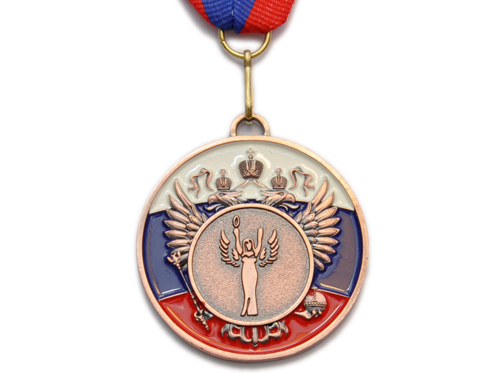 Медаль спортивная с лентой 3 место d - 5 см :5200-9