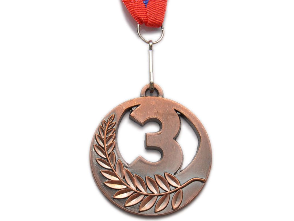 Медаль спортивная с лентой 3 место d - 6,5 см :5201-25