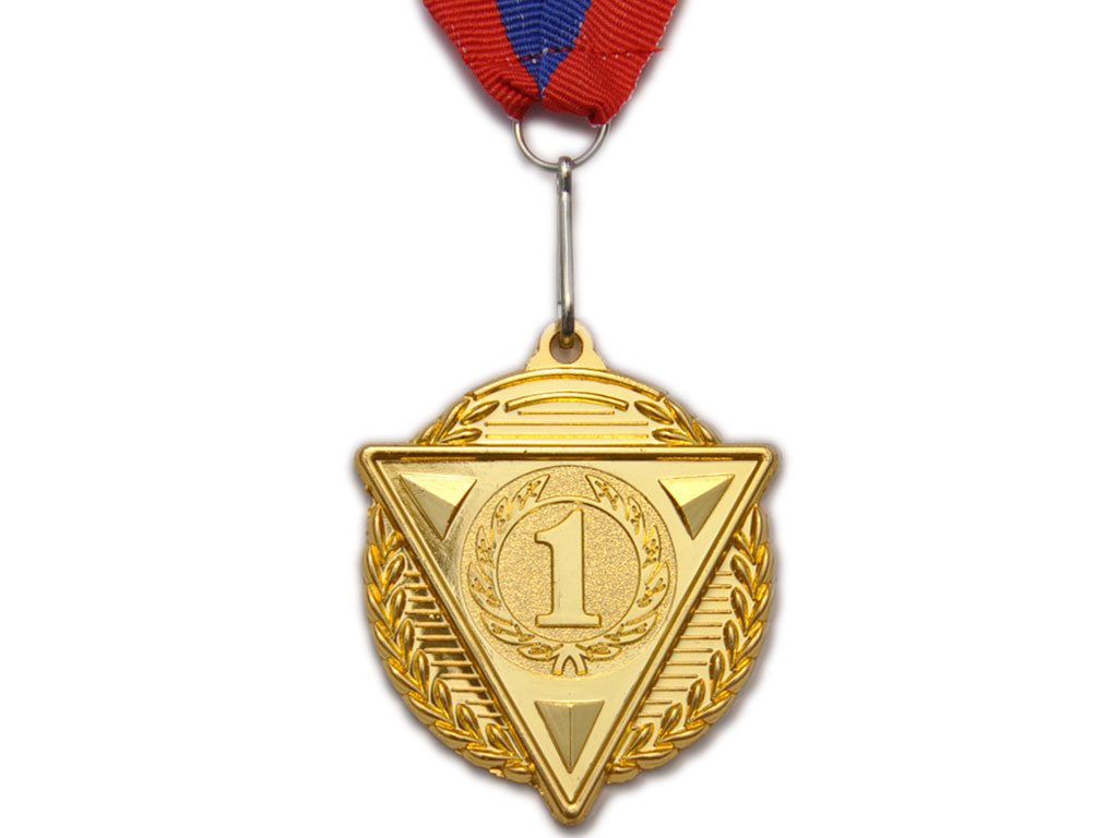 Медаль спортивная с лентой за 1 место. Диаметр 5 см: 5502-1