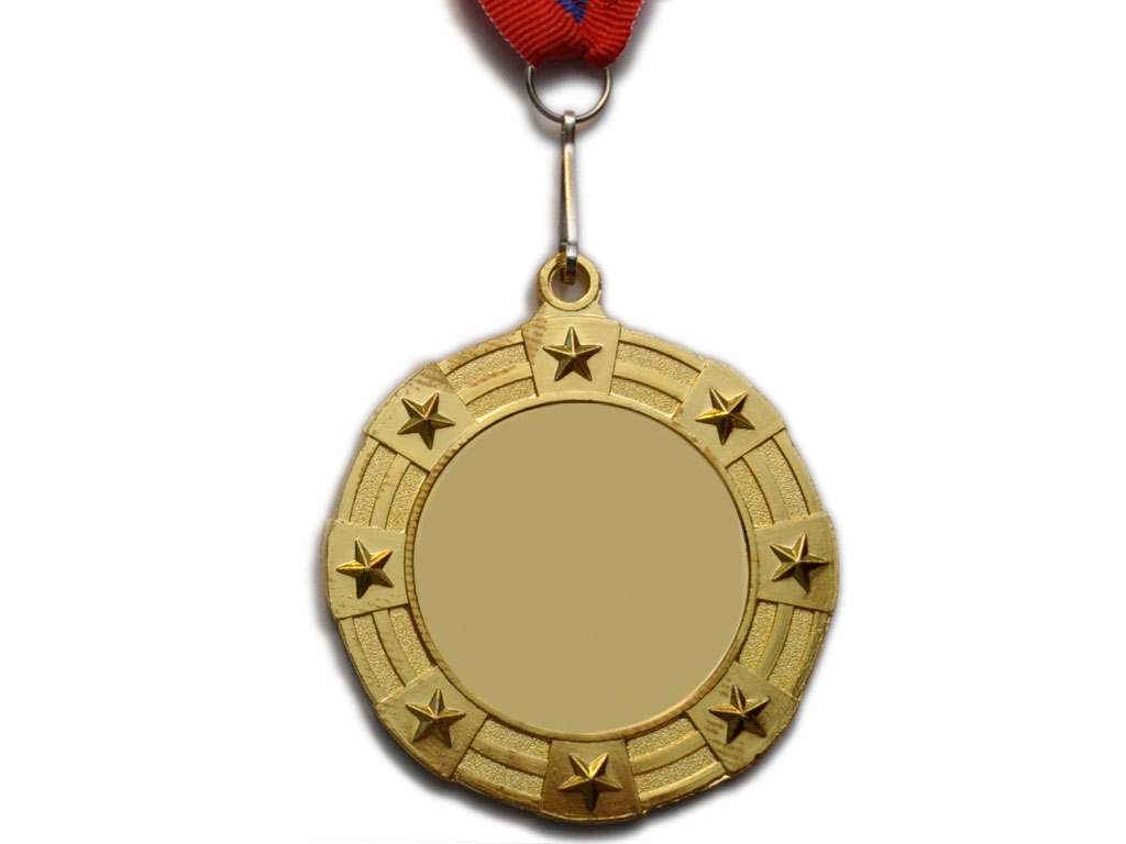 Медаль спортивная с лентой 1 место d - 6,5 см :5605-1