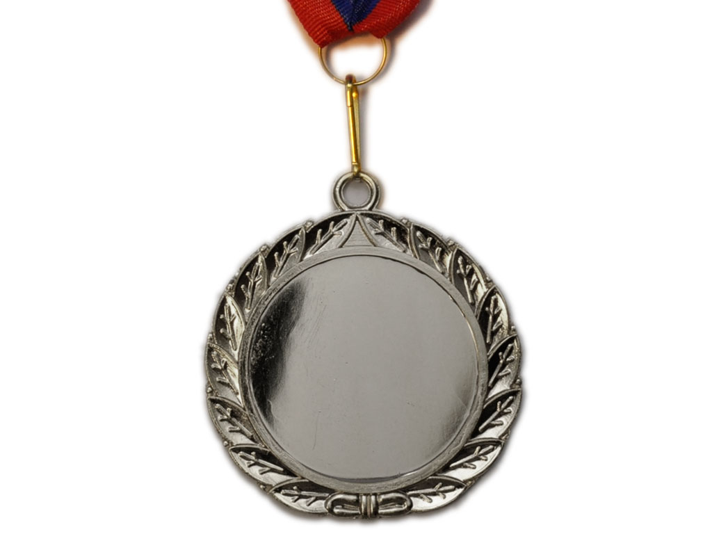 Медаль спортивная с лентой 2 место d - 6,5 см :Е02-2