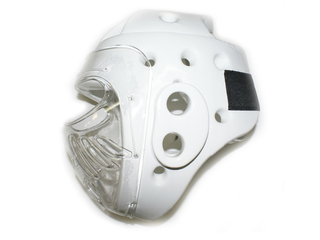 Шлем для тхеквондо с маской. Цвет: белый. Размер S. ZTT-001S-Б