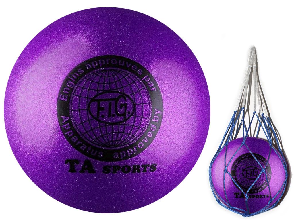 Мяч для художественной гимнастики. Диаметр 19 см. Цвет фиолетовый имитация 