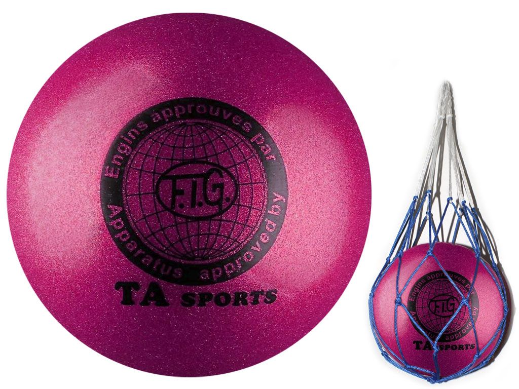 Мяч для художественной гимнастики. Диаметр 19 см. Цвет розовый имитация 