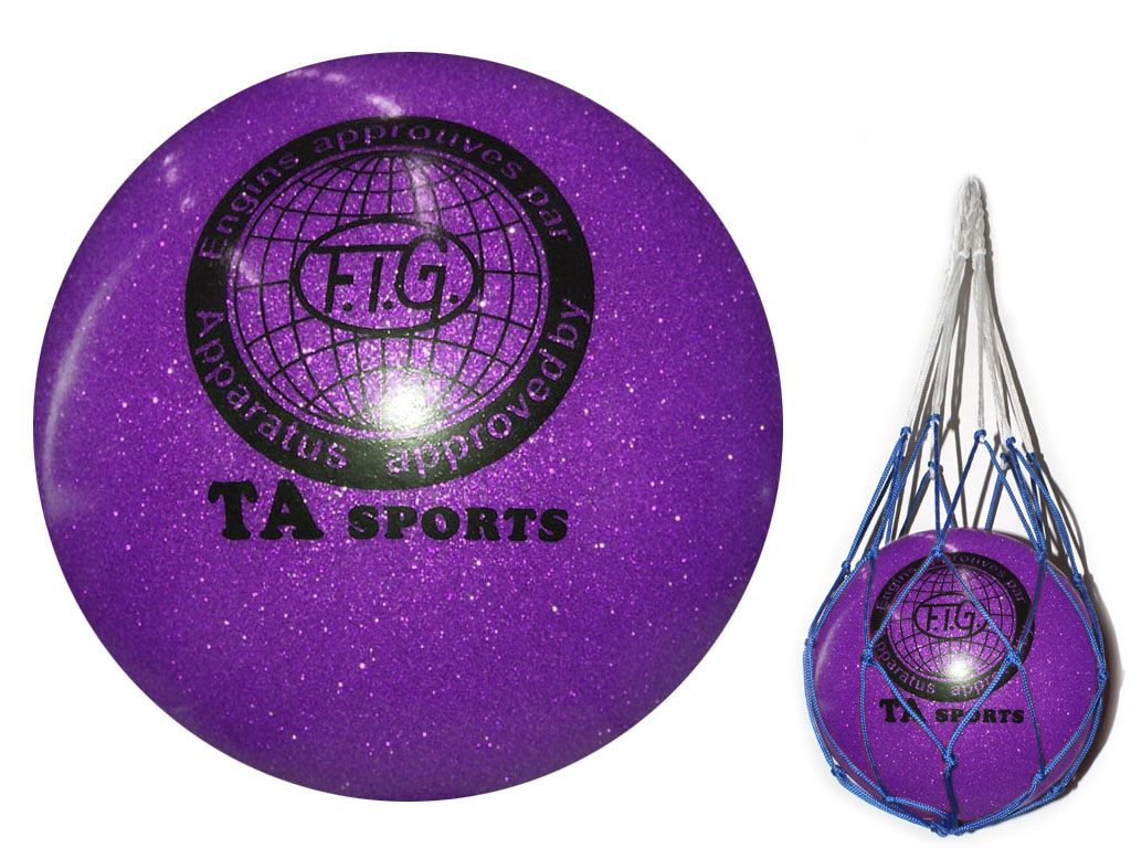 Мяч для художественной гимнастики. Диаметр 15 см. Цвет фиолетовый имитация 