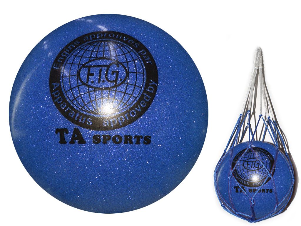 Мяч для художественной гимнастики. Диаметр 15 см. Цвет синий имитация 