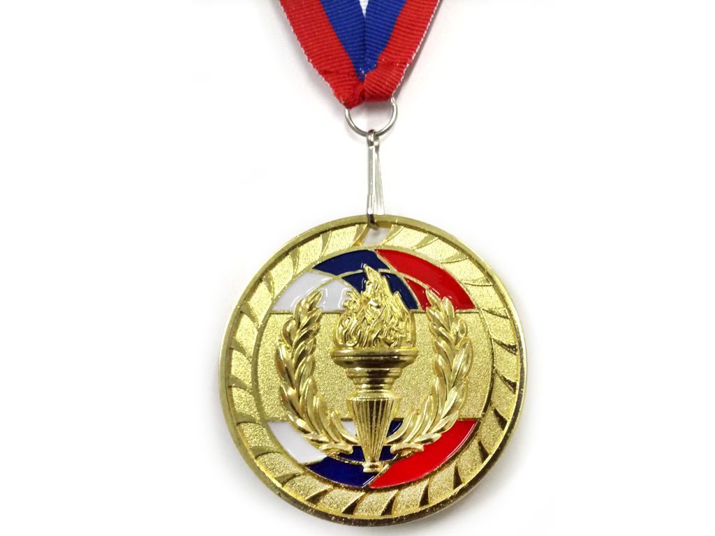 Медаль спортивная с лентой 1 место d - 6,5 см :1802-1