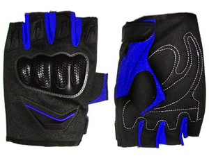 Велосипедные перчатки  с пластмассовым усилением BP-ZYH-B05-С цвет черно-сини купить оптом у поставщика sprinter-opt.ru