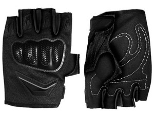 Велосипедные перчатки  с пластмассовым усилением BP-ZYH-B05-Ч цвет черный купить оптом у поставщика sprinter-opt.ru
