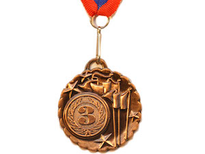 Медаль спортивная с лентой 3 место d - 5 см :506-3 купить оптом у поставщика sprinter-opt.ru
