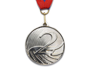 Медаль спортивная с лентой 2 место d - 5 см :5200-14 купить оптом у поставщика sprinter-opt.ru