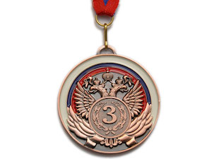 Медаль спортивная с лентой 3 место d - 6,5 см :5201-6 купить оптом у поставщика sprinter-opt.ru