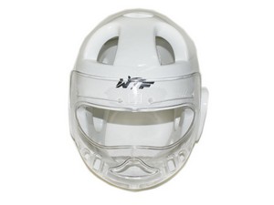Шлем для тхеквондо с маской. Цвет: белый. Размер L. ZTT-001L-Б купить оптом у поставщика sprinter-opt.ru