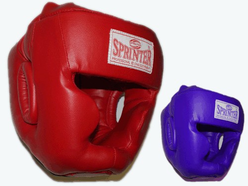 Шлем боксерский SPRINTER закрытый кожзам размер XL :RED - ХL: