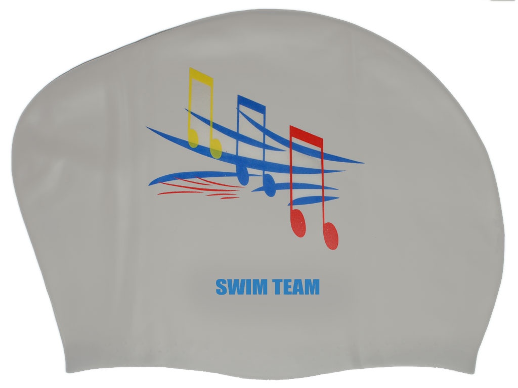 Шапочка для плавания для длинных волос SWIM TEAM ноты: KW-N 