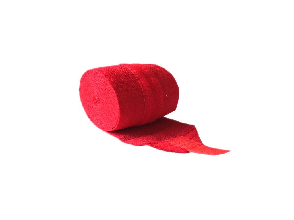 Бинт эластичный спортивный (CROSSFIT) с застёжкой велкро. Цвет: красный. Длина 1,5 м, ширина 8 см: С-310
