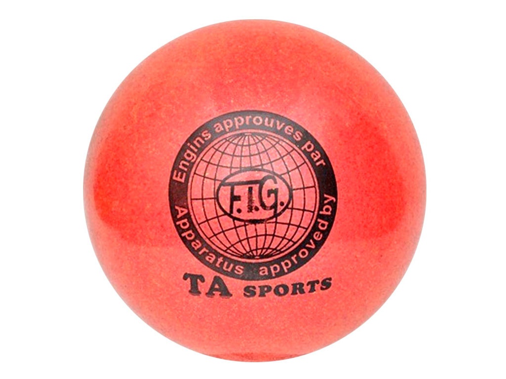 Мяч для художественной гимнастики. Диаметр 15 см. Цвет красный с добавлением глиттера: Т12