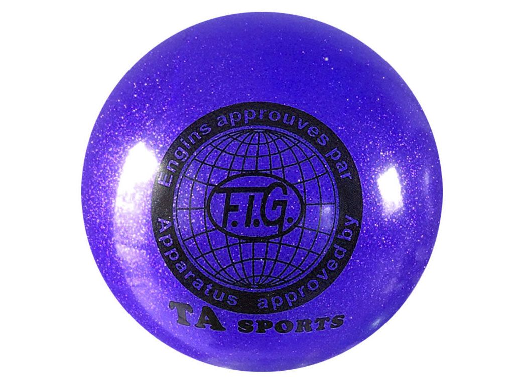 Мяч для художественной гимнастики силикон TA sport. Диамерт 19 см. Цвет синий с добавлением глиттера.:(Т9):