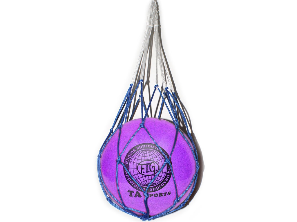Мяч для художественной гимнастики. Диаметр 15 см. Цвет фиолетовый с добавлением глиттера. К мячу прилагается сетка для переноски. :(Т12):