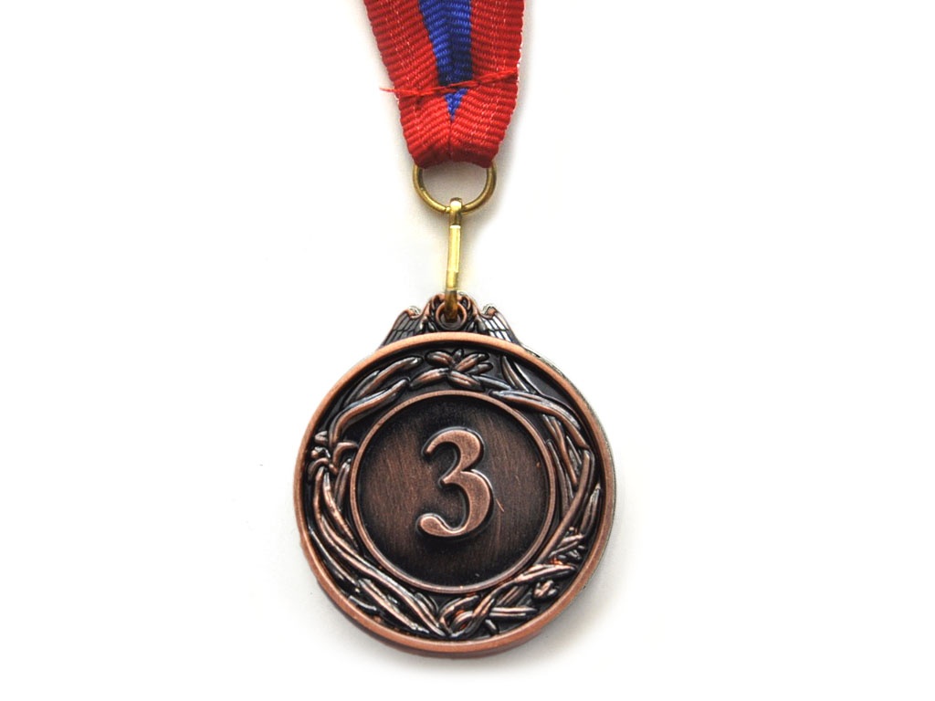Медаль спортивная с лентой 3 место d - 4,5 см :450-3