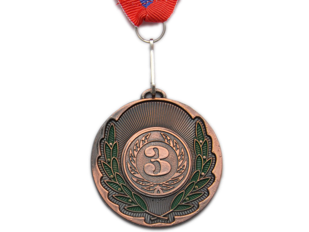 Медаль спортивная с лентой 3 место d - 5 см :508-3