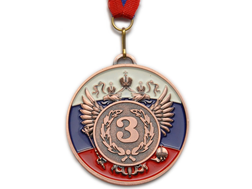 Медаль наградная с лентой, d - 65мм ( цвет 