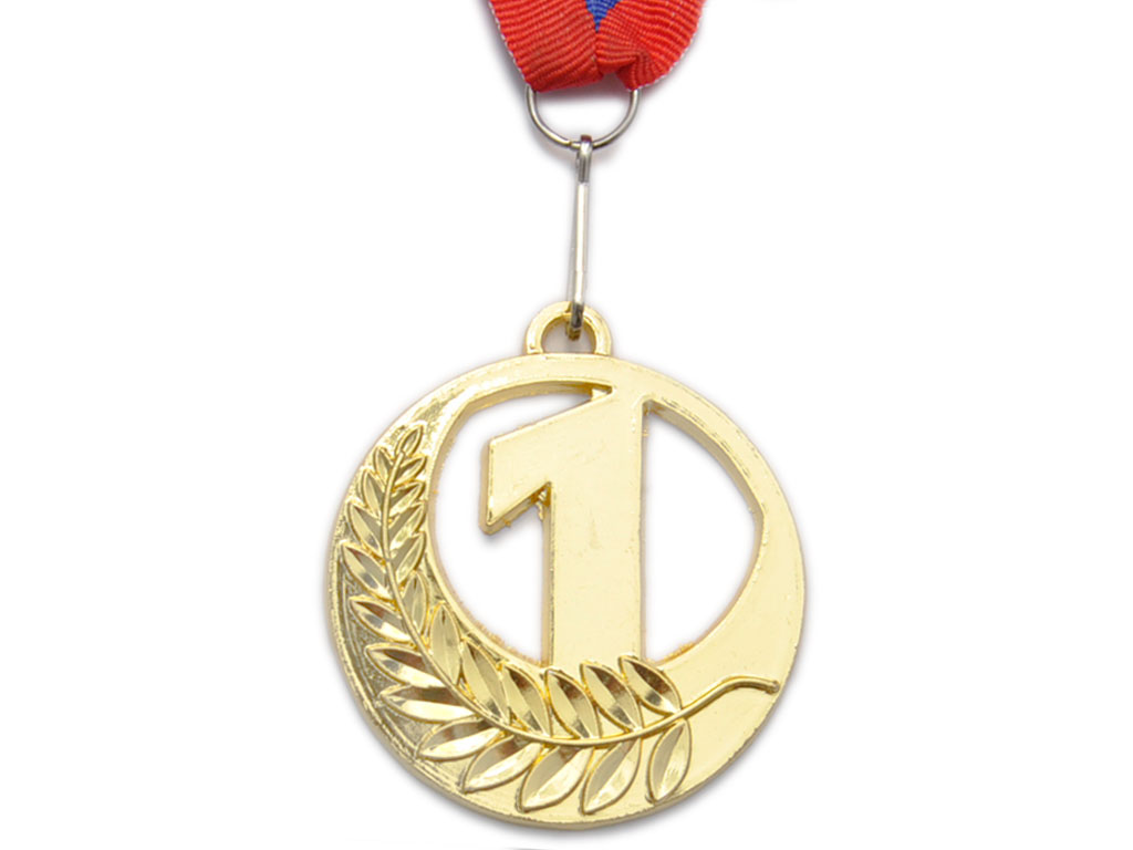 Медаль спортивная с лентой 1 место d - 5 см :5501-1