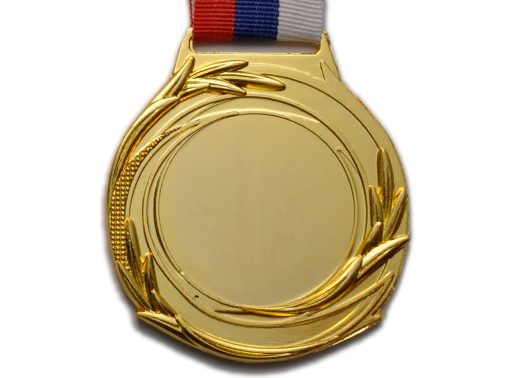 Медаль спортивная с лентой 1 место d - 6,5 см :5604-1