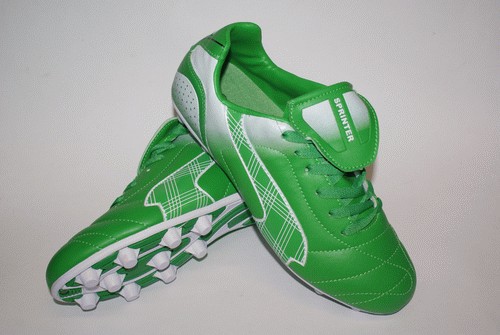 Бутсы футбольные SPRINTER,  верх - PVC, подошва - резина, круглые шипы, р-р 40. Цвет: зеленый, белый. :(AX5390-40 GREEN/WHITE):