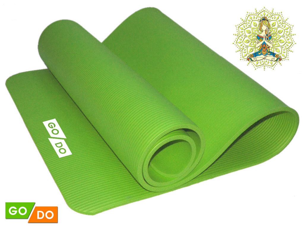 Коврик для йоги и фитнеса зелёный GO DO :GREEN К6010