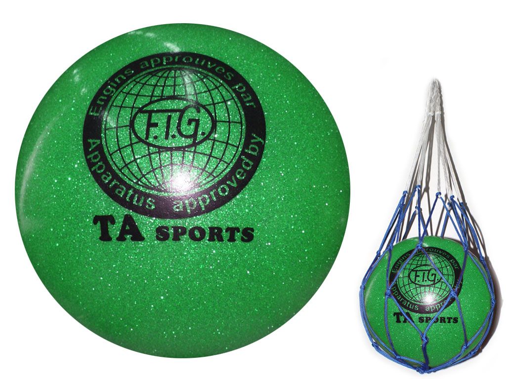 Мяч для художественной гимнастики. Диаметр 15 см. Цвет зелёный имитация 
