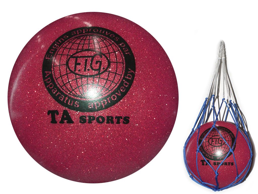 Мяч для художественной гимнастики. Диаметр 15 см. Цвет красный имитация 