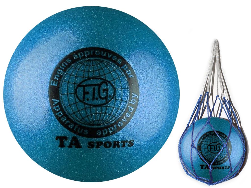 Мяч для художественной гимнастики. Диаметр 19 см. Цвет синий имитация 