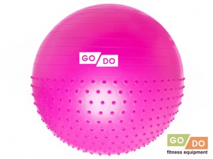 Мяч для фитнеса комбинированный с массажными шипами 75 см фуксия ВМ-75-МА купить оптом у поставщика sprinter-opt.ru