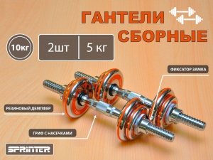 Гантели сборные 2 шт по 5 кг HA2-DD10 купить оптом у поставщика sprinter-opt.ru